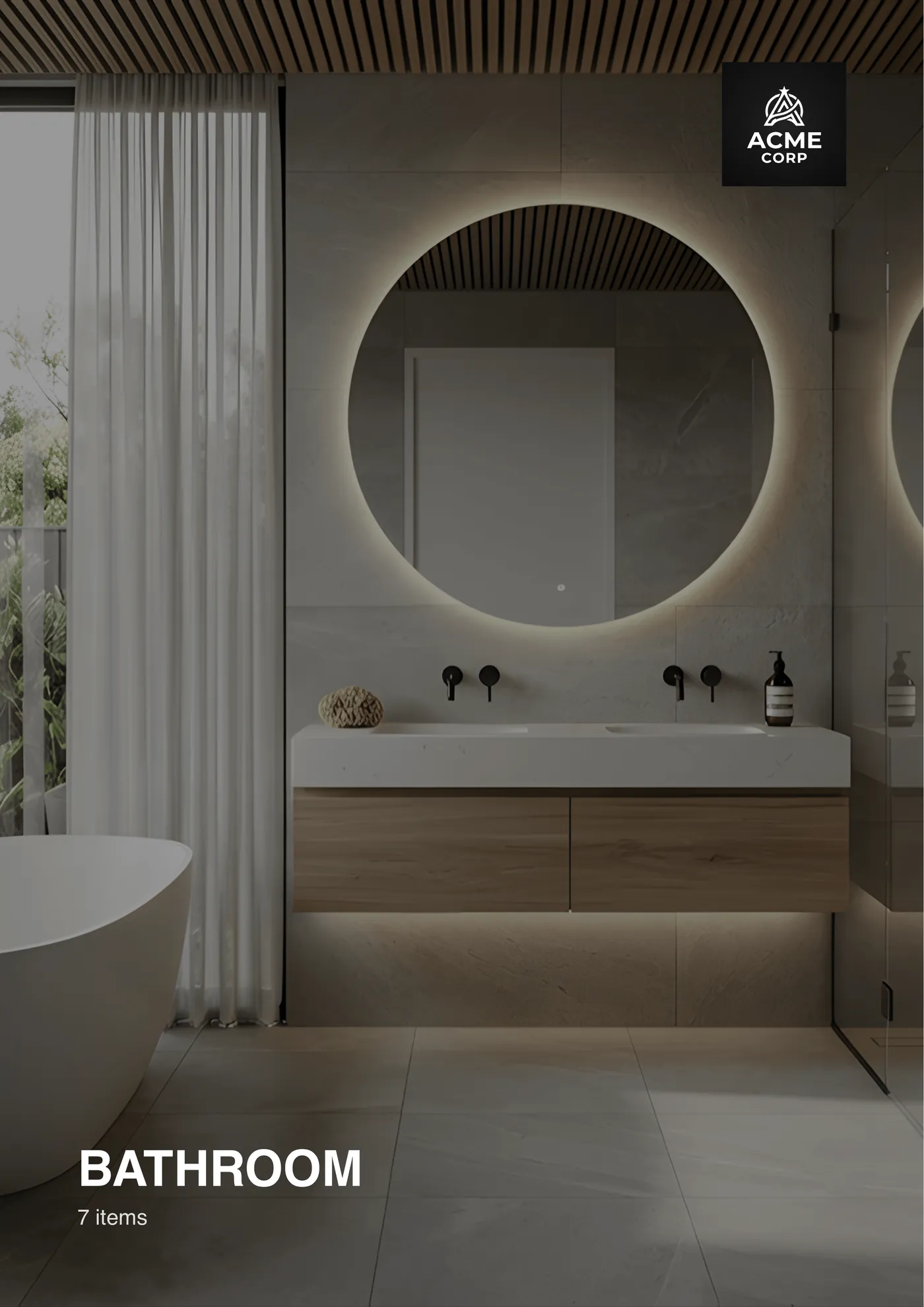 Branded selection-schedule PDF — location cover page for the bathroom