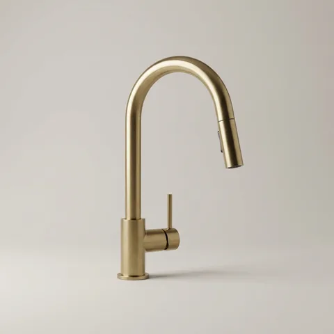 Brushed brass mixer