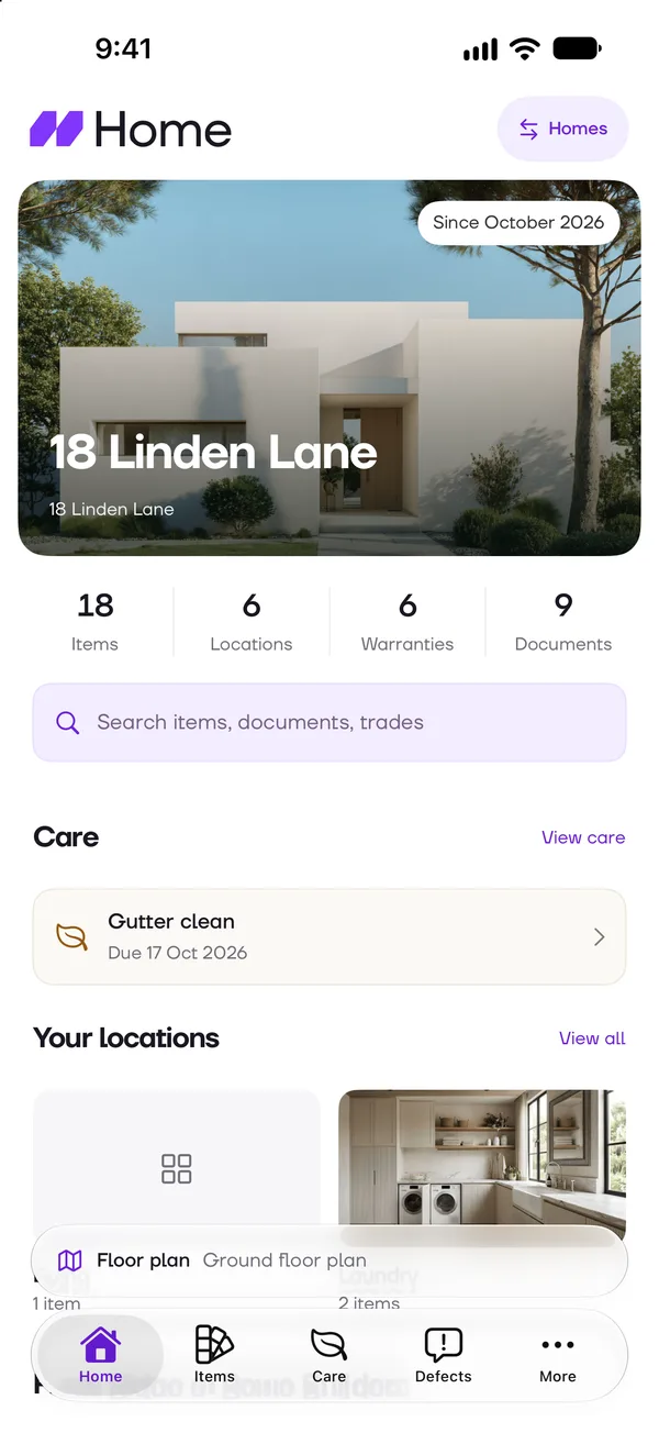 The Swatcha Home screen for 18 Linden Lane